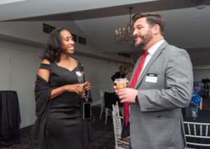 Man and woman at Bridges to Independence fundraiser ball