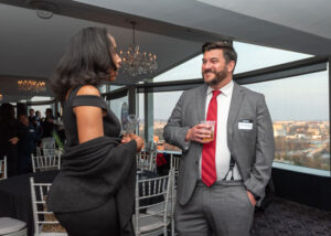 Man and woman at Bridges to Independence fundraiser ball