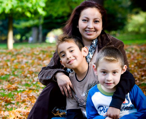 Mom with two sons