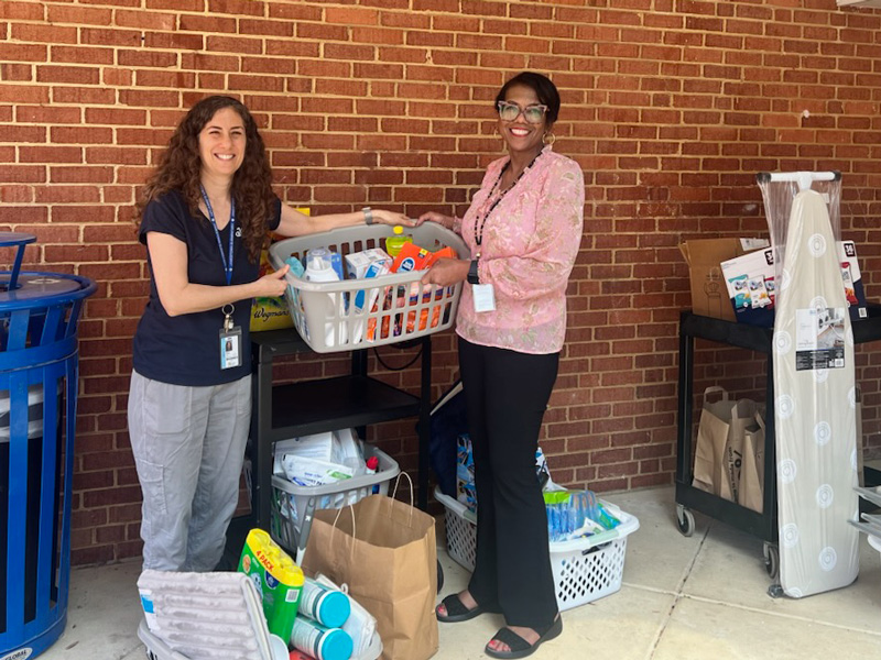 Bridges thanks Jamestown School in Arlington, Virginia, for their contributions of household supplies.
