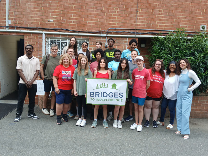 First Baptist Church, Richardson, Texas, helped Bridges clean and reorganize their storage shed