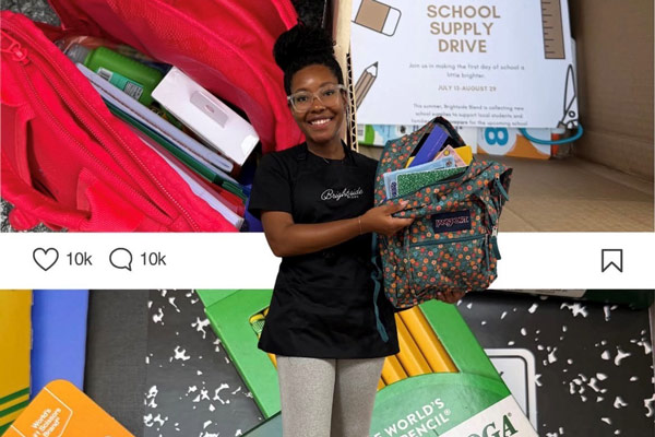 Brightside Blend school supply drive.
