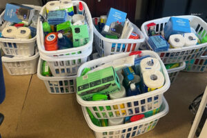 welcome baskets full of supplies